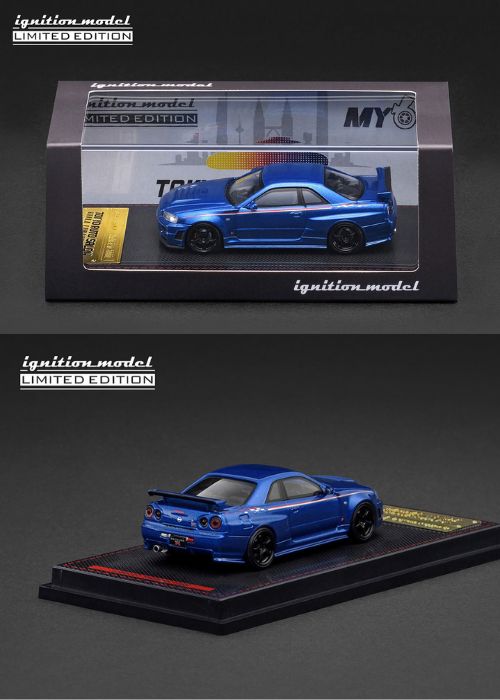 Ignition Model Nissan Skyline GT-R BNR34 V-Spec II Blue Metallic